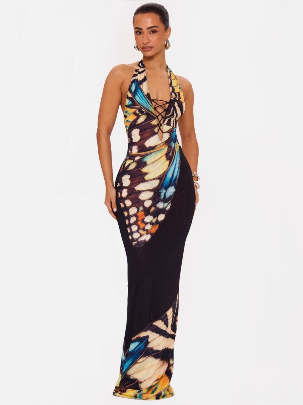 NWT Murci Aurora Butterly Maxi Dress- US4